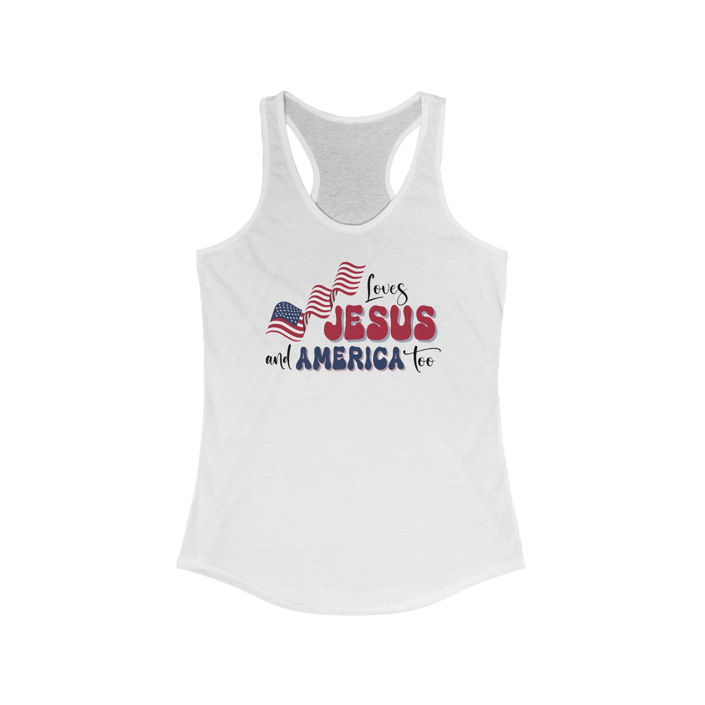 Loves Jesus & America Women's Racerback Tank